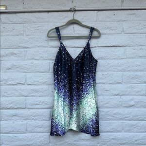 Oscar de la Renta Pink Label Blue & Gold Slip